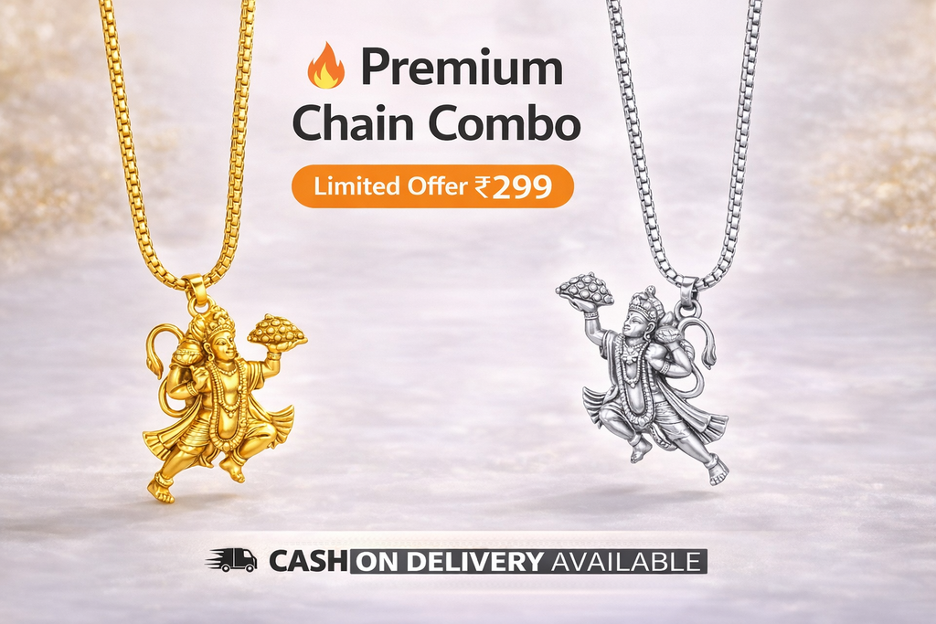 🔥 Premium Hanuman Chain Combo (Gold + Silver) |